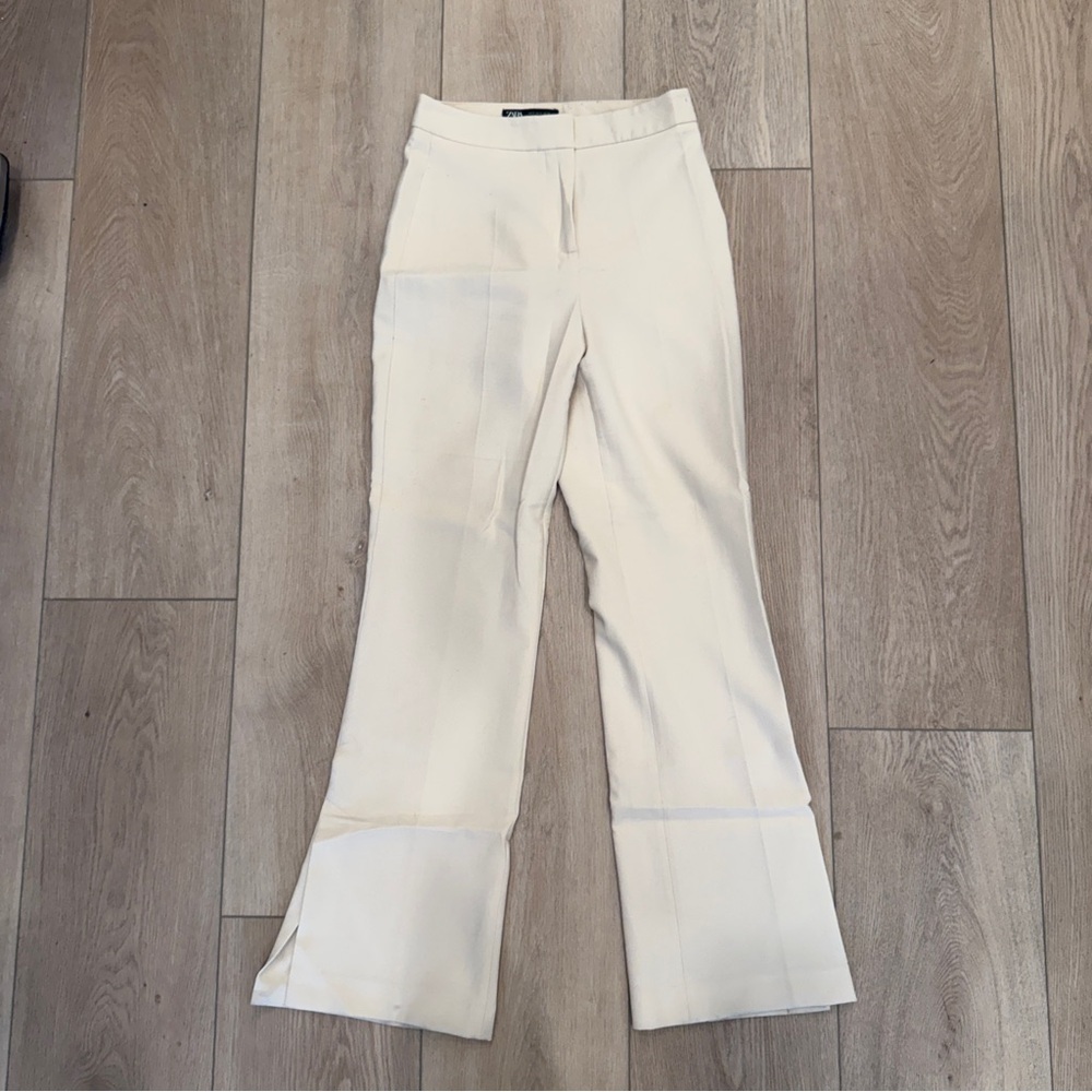 Zara Cream Flare Leg Trousers